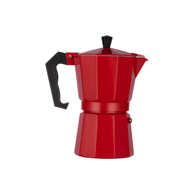 Dzbanek robić kawy aluminium mokka Espresso perkolator zaparzacz robić kawy zestaw robić mokki 1Puchar/3Puchar/6Puchar/9Puchar/12Puchar kuchenka ekspres robić kawy: Red150ML