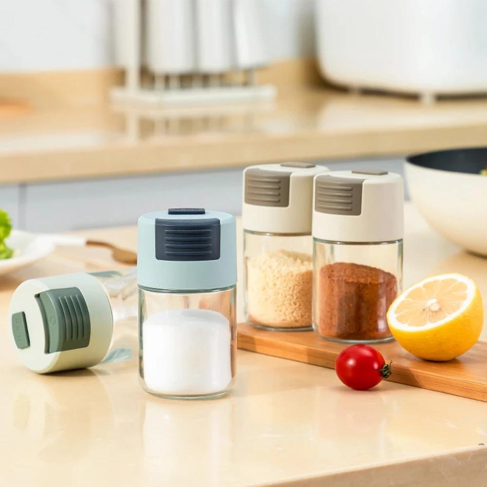 Push-type Salt Dispenser 5g Quantitative Spice Jar Seasoning Bottle Seasoning Spice Herb Storage Bottle Jars BBQ Cooking Tools