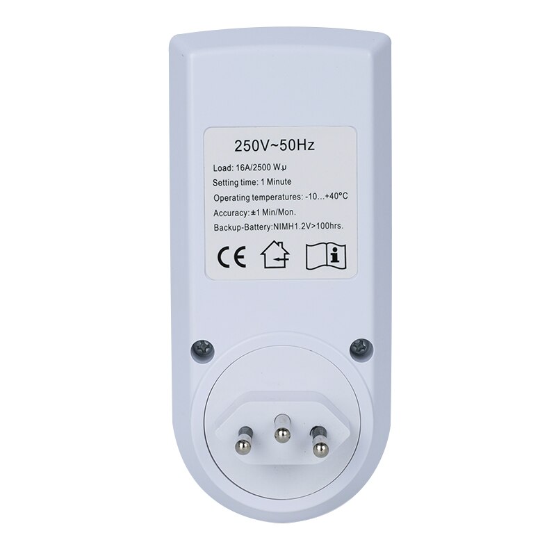 Cronómetro Digital electrónico Brasil, OPT-001B, enchufe, cronómetro de cocina, 230V, 50HZ, 7 días, 12/24 horas, temporizador programable, ocket