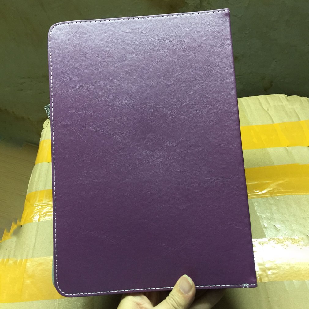 7 inch universele platte hoes met kristalpatroon, universele beschermhoes voor tablet, universele leren hoes: Paars