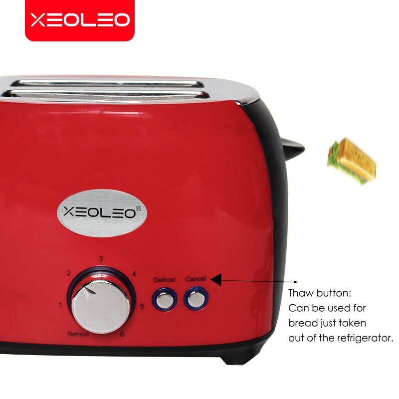 XEOLEO Automatic Toaster Sandwich Maker 2 Slices Breakfast Machine 6 Speeds Baking Cooking Appliances Home/Office Toasters 800W