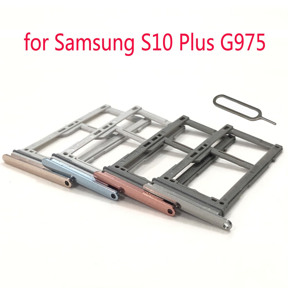 Vassoio di Carta di SIM del telefono Per Samsung S10 Più S10 + G975F G975 G975N G975U G975W G975D Custodia Originale Micro SD adattatore per schede di Supporto