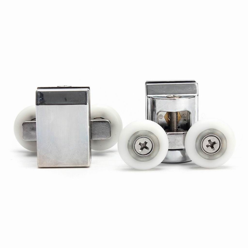 2Pcs Double Sliding Shower Glass Door Upper Rollers Wheel Runners DIY 23mm