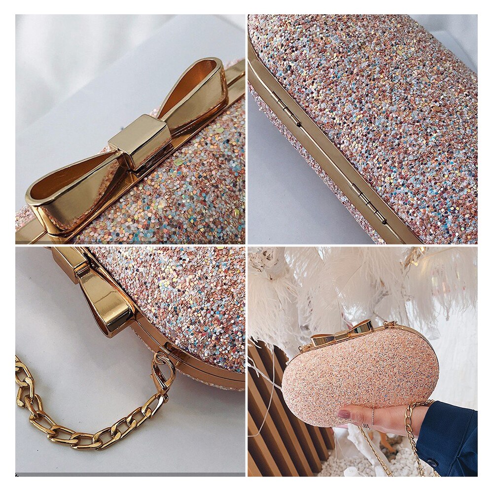 Luksus kvinner kveld veske fest bankett glitter bag for kvinner jenter bryllup clutches håndveske kjede skulder bag bolsas mujer