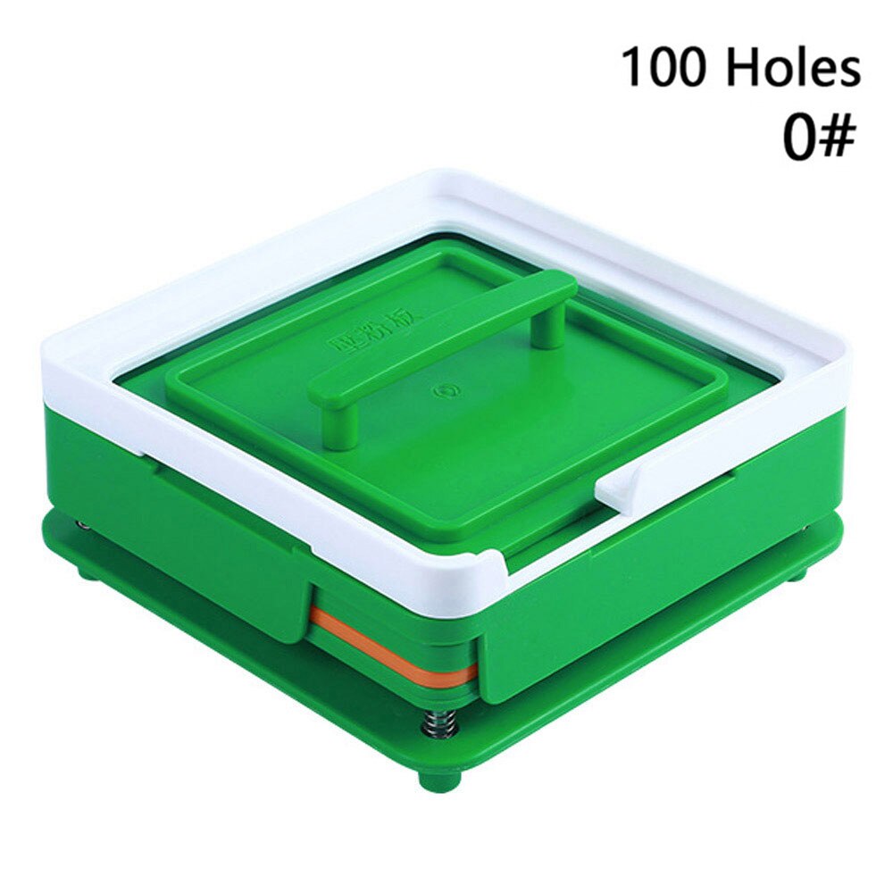 100 Holes Manual Capsule Filling Machine Manual Encapsulator Capsule Filling Board #000 #00 #0: Green with plate
