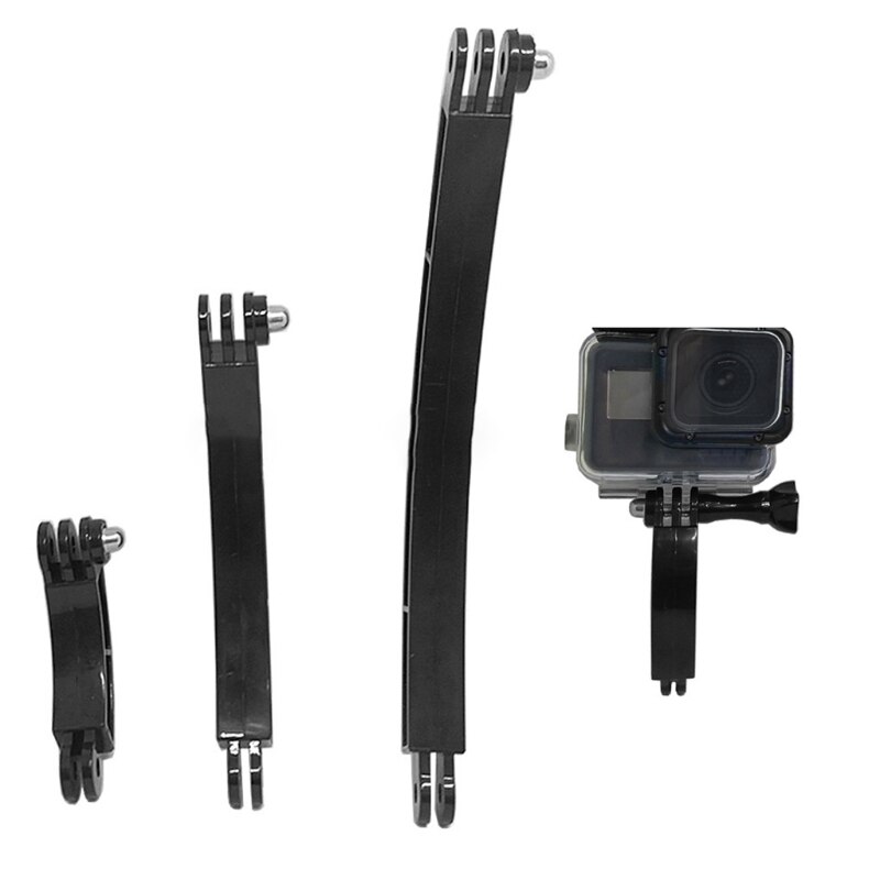 3 in 1 Helmet Mount Adapter Extension Arm,Adjustable Curved Extension Pivot Arm Mount Holder Monopod Bracket B03C