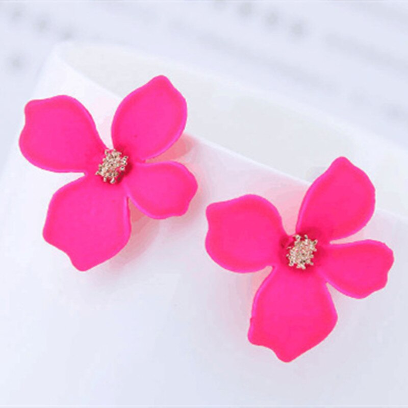 bloemen zoete stemming sieraden oorbellen lange oorbellen met bloem oorbellen verklaring oorbellen meisje te sturen vrouw: Rose red