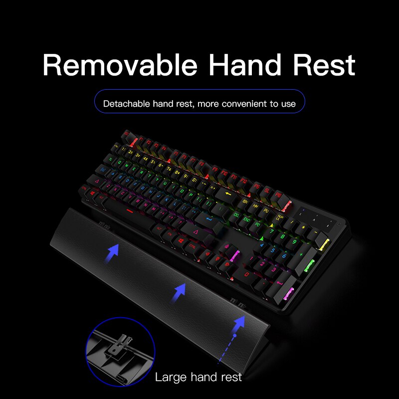 Wired Gaming Keyboard Blue Black Switch Mechanical Keyboard RGB Backlit 104 keys Anti-ghosting Laptop PC Gamer Pink Keyboards