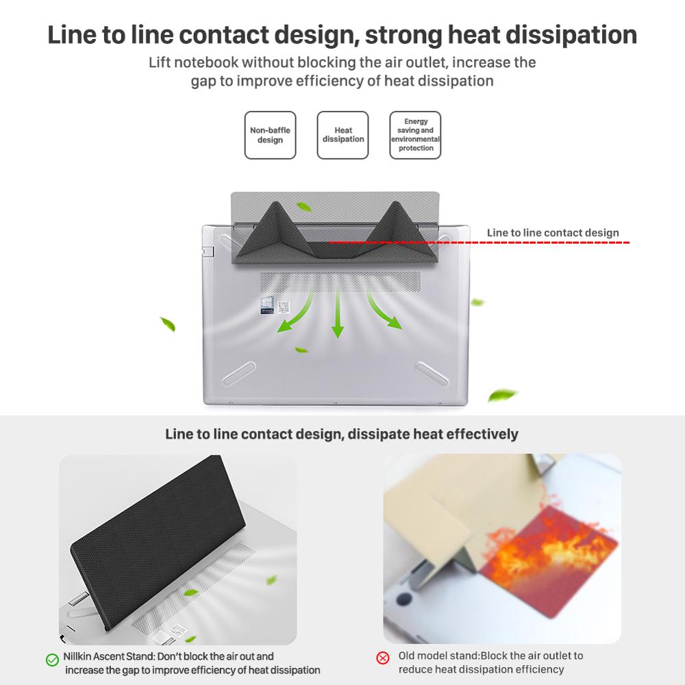 NILLKIN Adjustable Laptop Stand Universal Folding Notebook Stand Adhesive Portable Tablet Holder for iPad MacBook Laptops