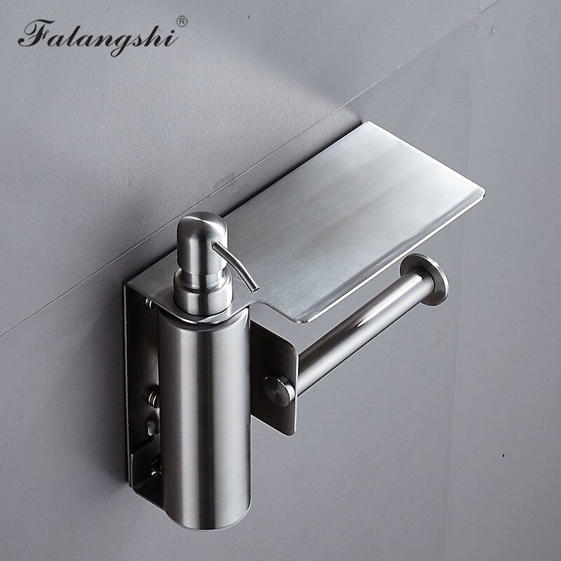 Liquid Soap Dispenser 304 Stainless Steel Multifunction Bathroom Accessories Phone Storage Paper Holder WB8601: Type 1