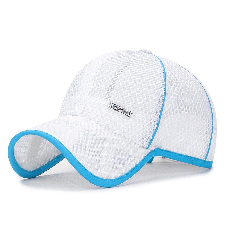 Outdoor Sports Hat Cap Quick Dry Outdoor Children Summer Camping Sun Hat Casquette Chapeu Hollow Mesh Caps for Girl Boy: White