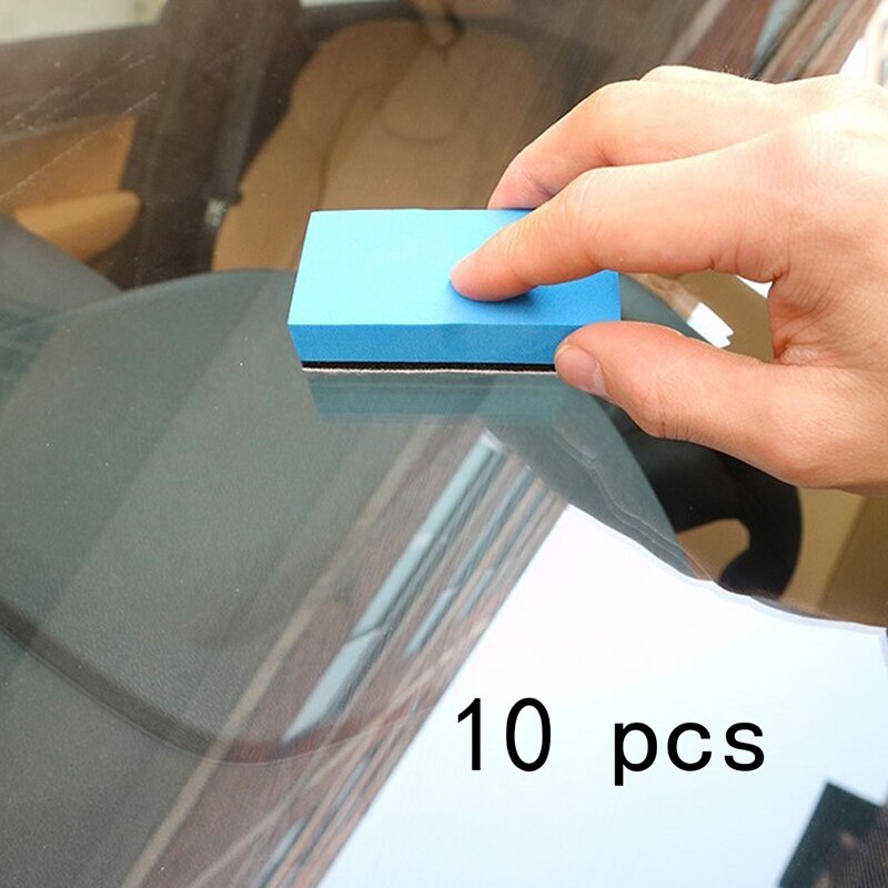 Suszian Auto Waxen Polish Sponge,10 Stks Blauw Ronde Zachte Microfiber Auto Wax Applicator Pads Polijsten Sponzen Voor Auto Waxen Accessoires