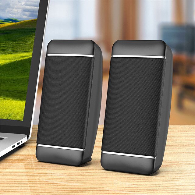 S4 Bedrade Computer Speakers Diepe Bas Ondersteuning USB voeding Stereo voor Desktop PC/Mobiele Telefoons Multimedia Speaker: Black