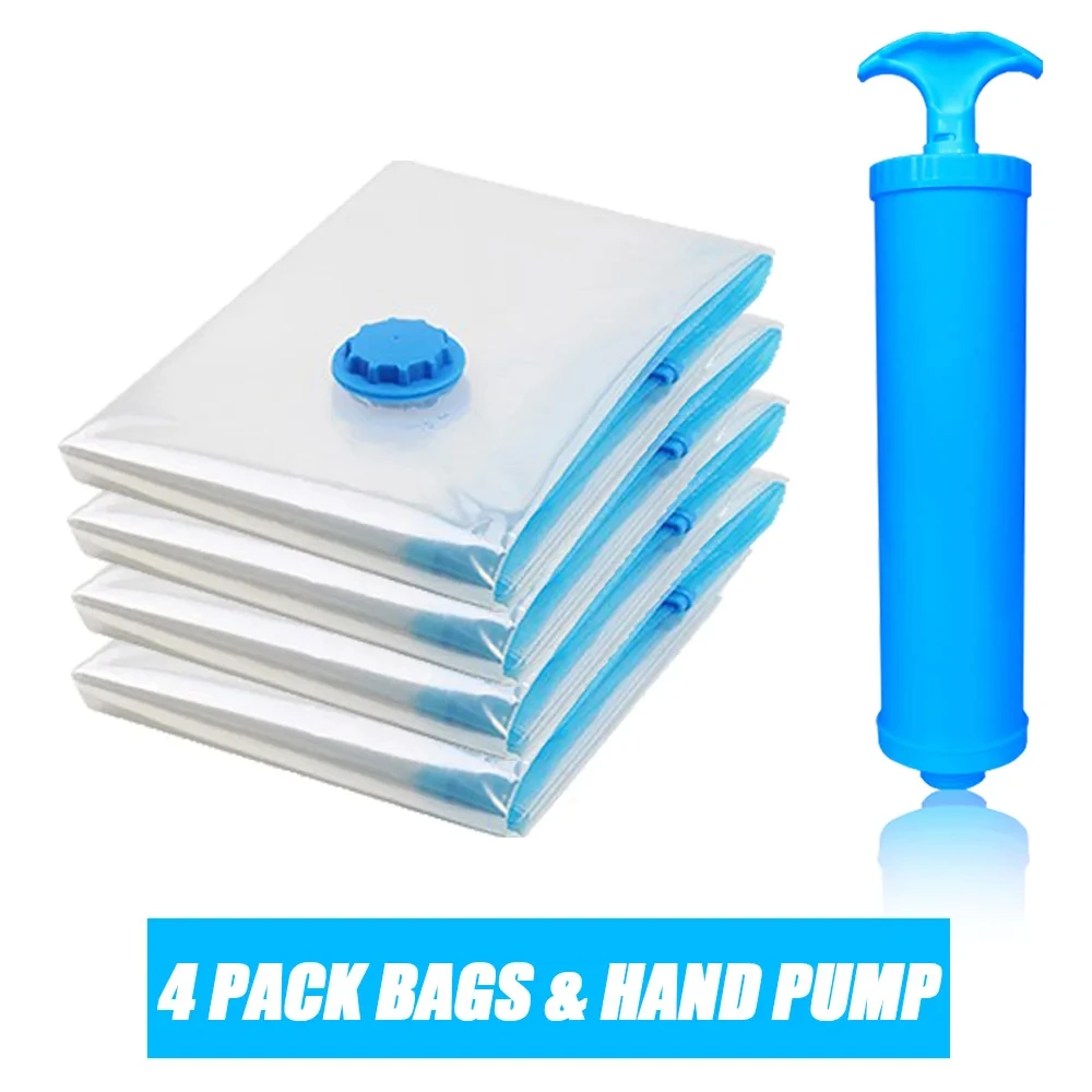 8/4/3PCS Reistassen Bespaar Ruimte Opbergtas Organizer Vacuümdeken Zak Vacuümzak Kleding Kussen Beddengoed DekenOpslag: XXL / Black