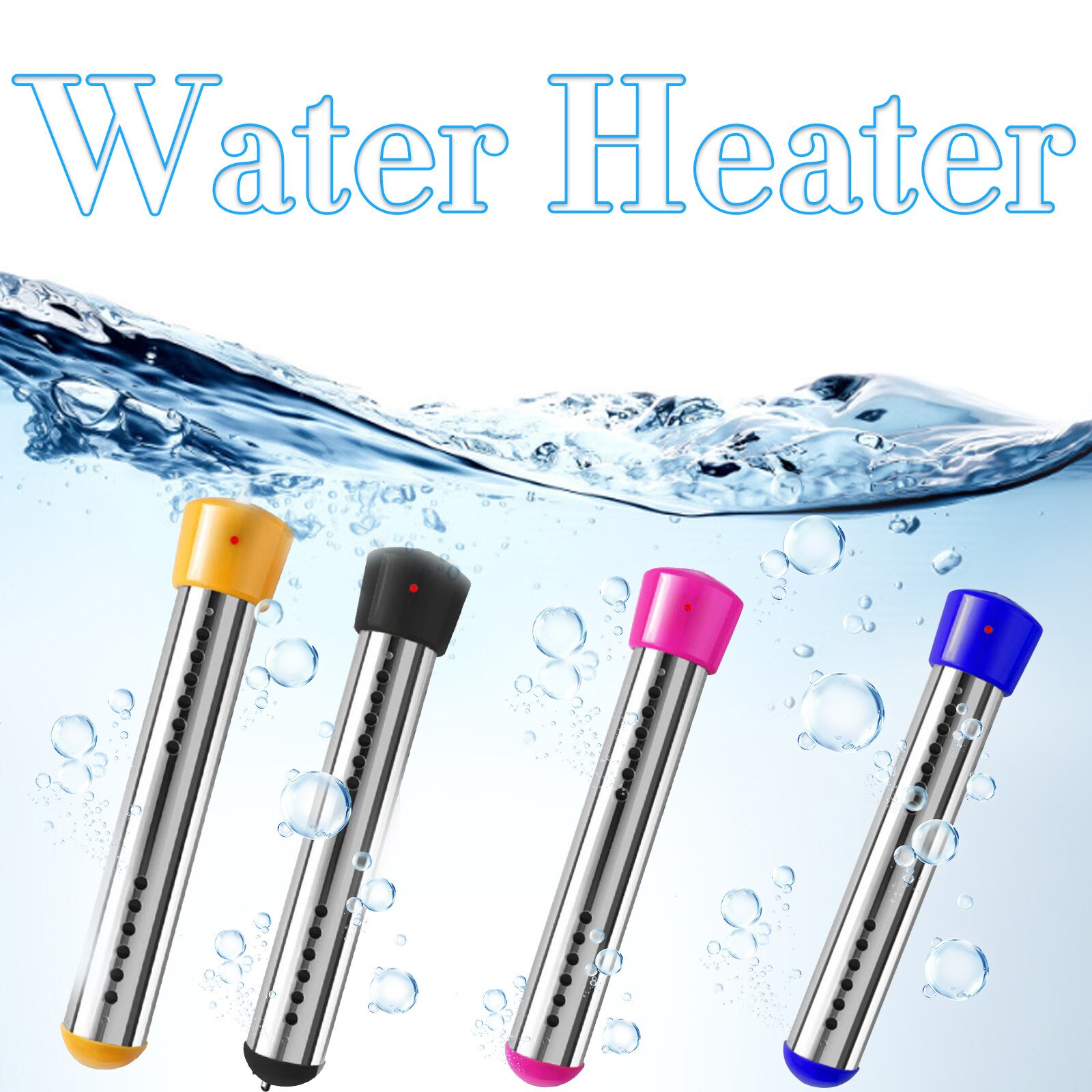 220V Water Heater Thermostat Floating Electric Water Heater Portable Immersion Suspension US Plug
