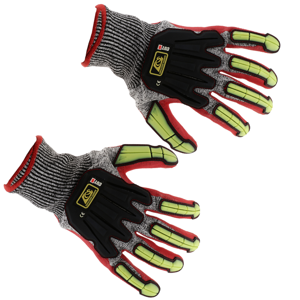 Shock Impact Safety Work Gloves Cut Tear And Puncture Resistant Mitts