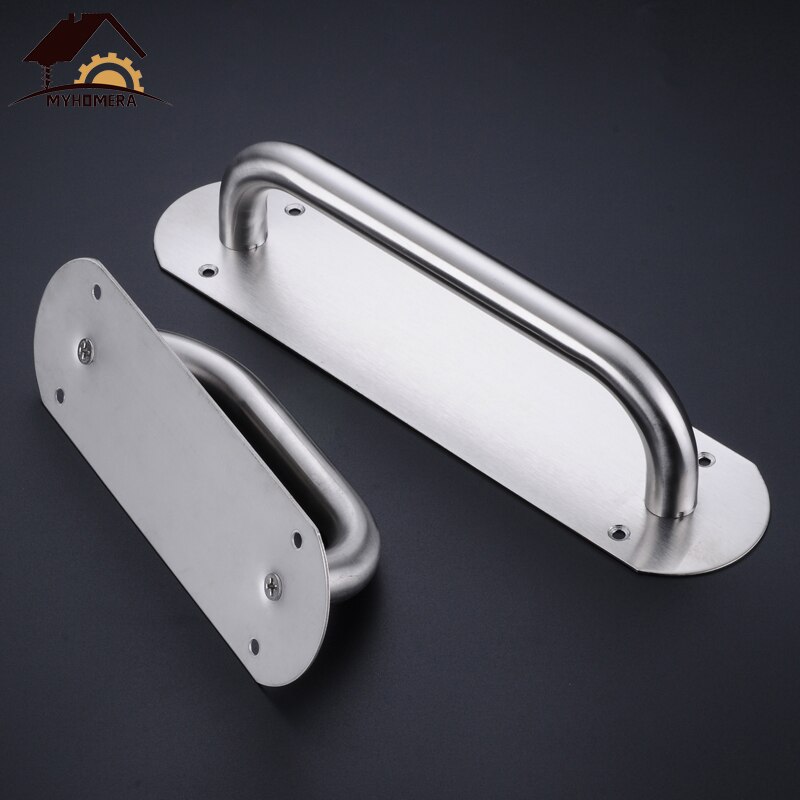 2 Piece Door Handle Stainless Steel Fire-proof Satety Door Pull Push Heavy Wooden Garden Doors Handles 280x68mm Furniture Handle