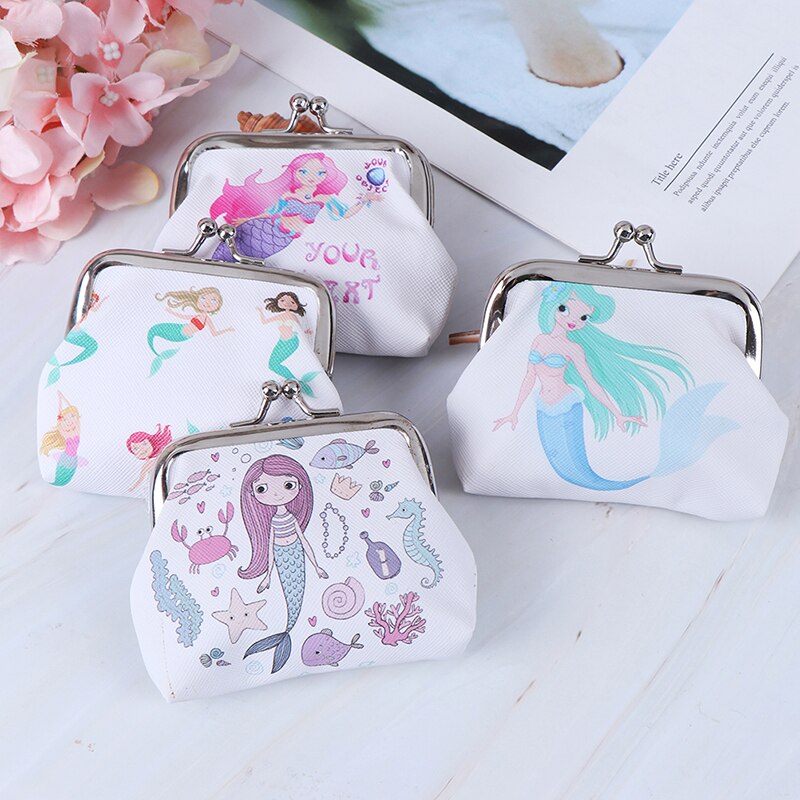 Cute Mermaid Coin Purse Party Baby Shower Birthday Decorations Kids Mermaid Kids Girl Purse Pouch 1PCS