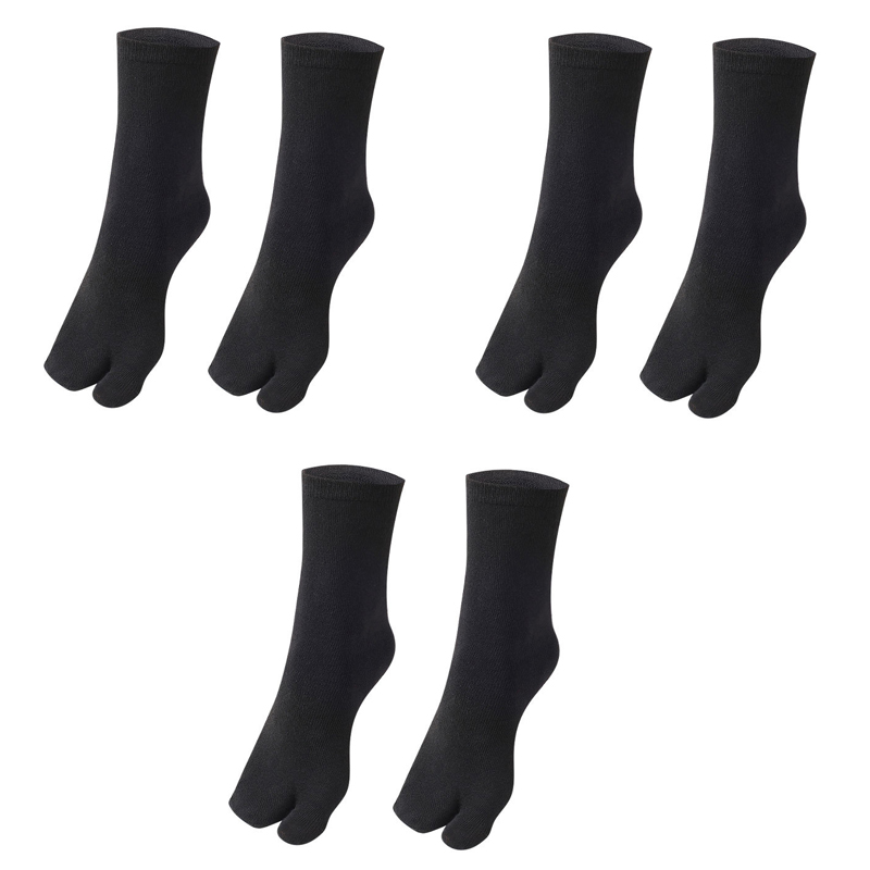 3Pairs/Lot Japanese Style Tabi Toe Socks Cotton Men Women Bamboo Fiber Deodorant Breathable Separate Kimono Flip FlopTwo Fingers: Beige