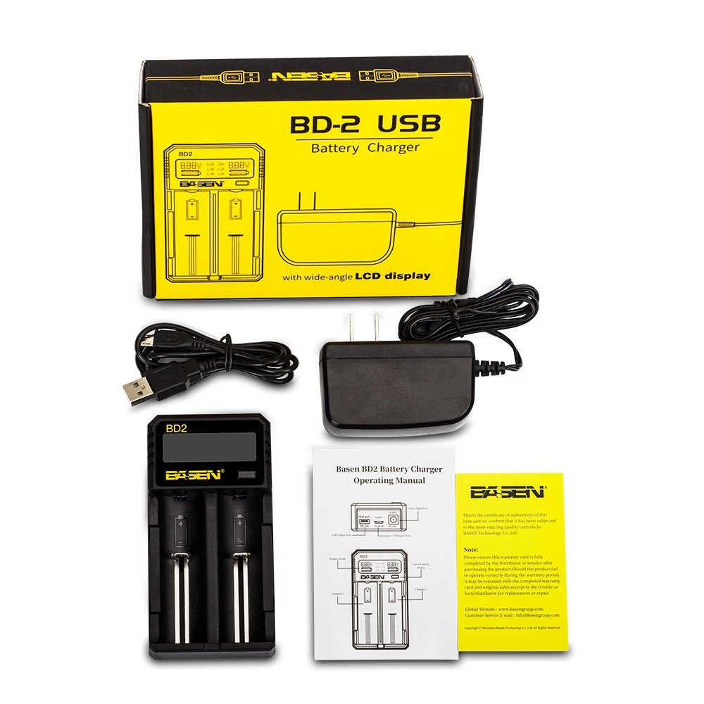 BASEN 18650 Battery Charger LCD Screen Display for 18650 21700 26650 Universal Fast Charger with EU US plug Battery capacity