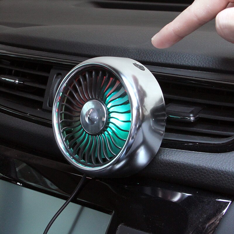 Kebidumei Elektrische Auto Fan Usb Mini Fan Multi-Functie Auto Air Koeler Ventilator Met Kleurrijke Led Voor Luchtuitlaat center Console