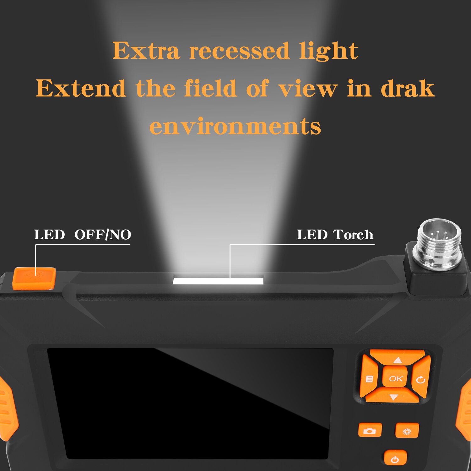 Endoscopio de mano KKMOON 4,3 pulgadas impermeable 1080P HD endoscopio Industrial para el hogar con 8 LEDs y pantalla LCD a Color