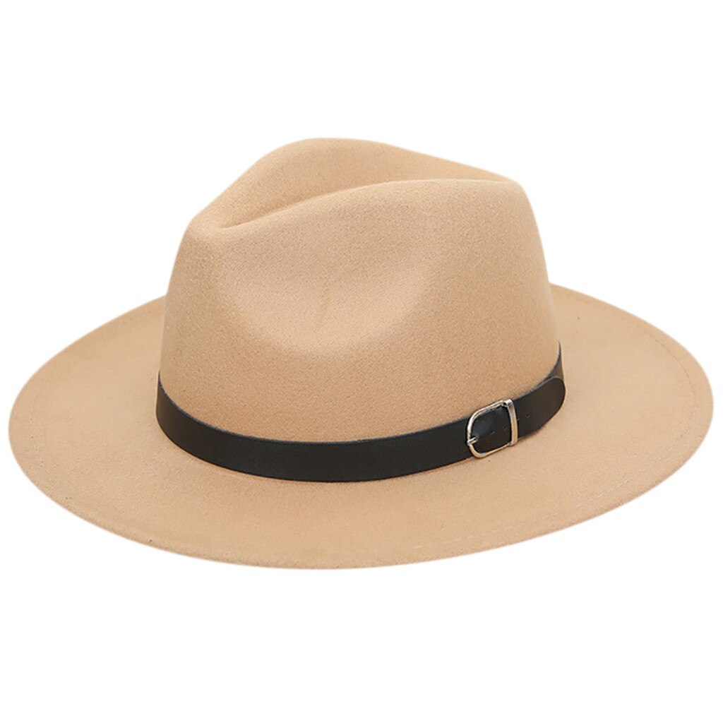 Special Felt Hat Women's Crushable Wool Felt Outback Hat Panama Hat Wide Brim with Belt Hat Chapeau Femme feutre: Khaki