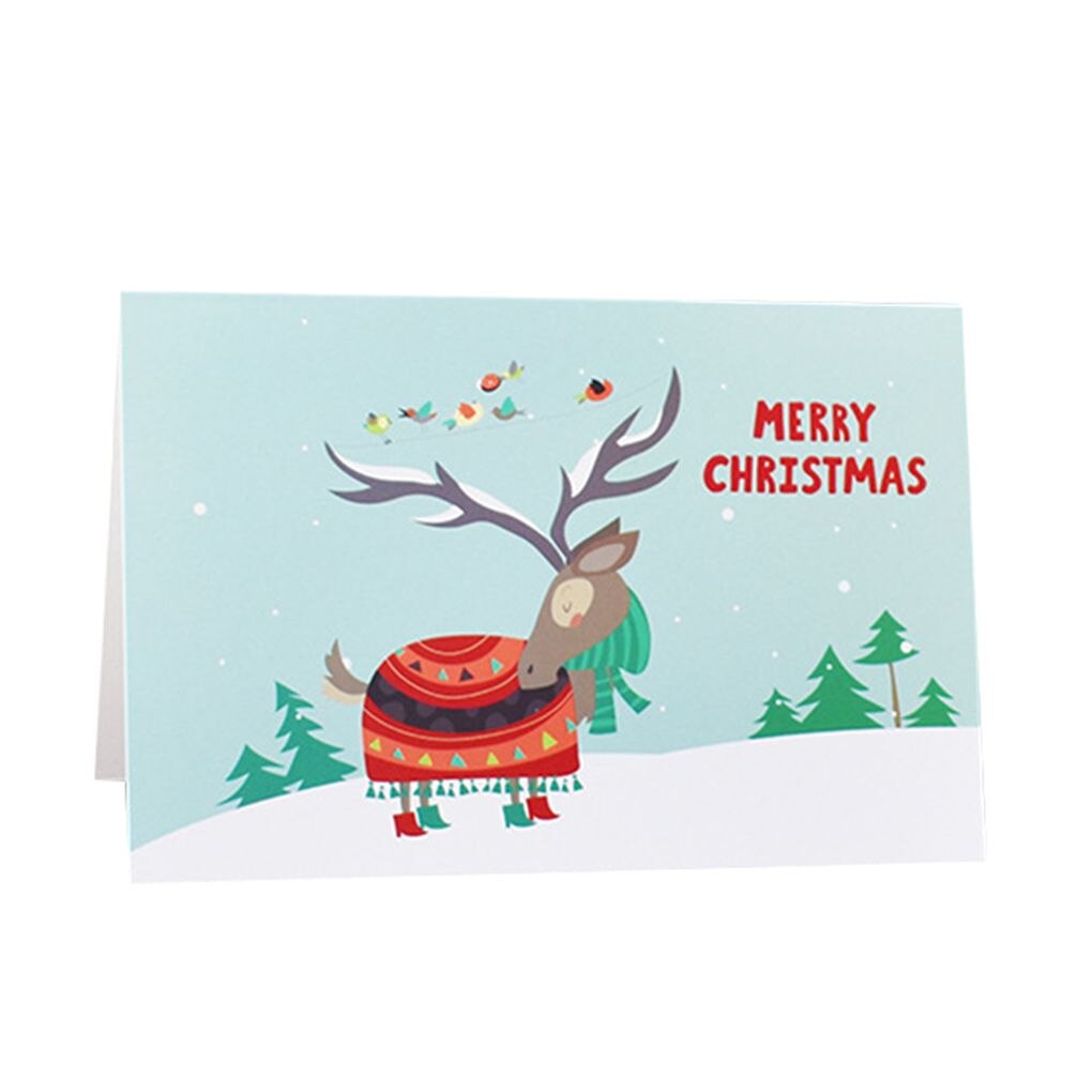 Unique Merry Xmas 3D Cartoon Animal Card Happy Year Christmas Card Postcard Children Cards: 04