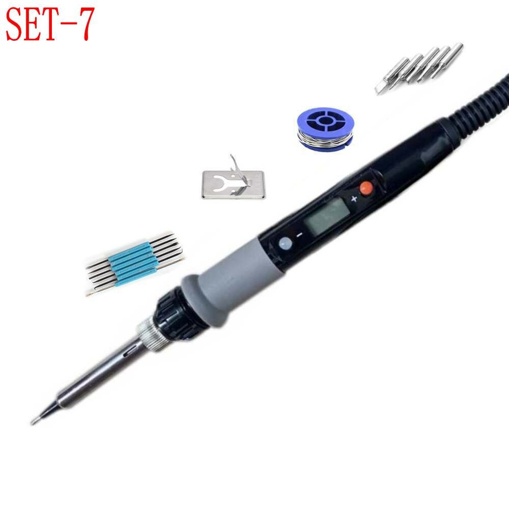 Digital Display Electric Soldering Iron Repair Station 220V 110V 60W 80W Temperature Adjustable Welding Soldering Tips Tools: SET-7 / EU