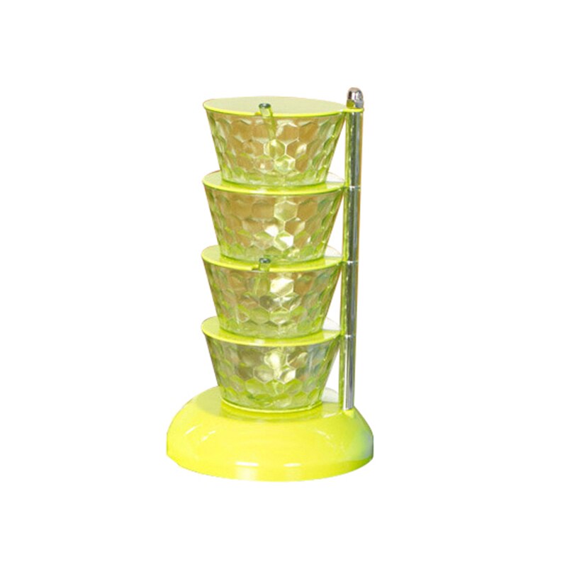 Accessoires de cuisine tournant 5 niveaux cuisine sucre sel poivre épices support assaisonnement boîte de rangement Pot pour Condiment Pot à épices: C 4 Tier