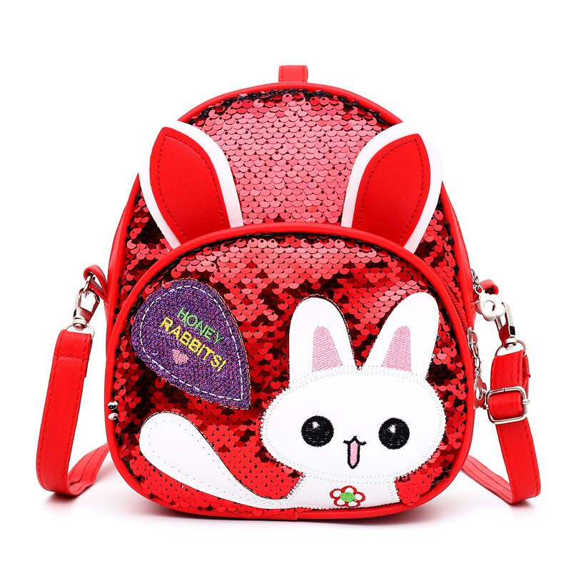 Novedad de , bandolera de dibujos animados de lentejuelas, mochila de para guardería, mochila para niños pequeños, mochila para nuevas tendencias: Rojo