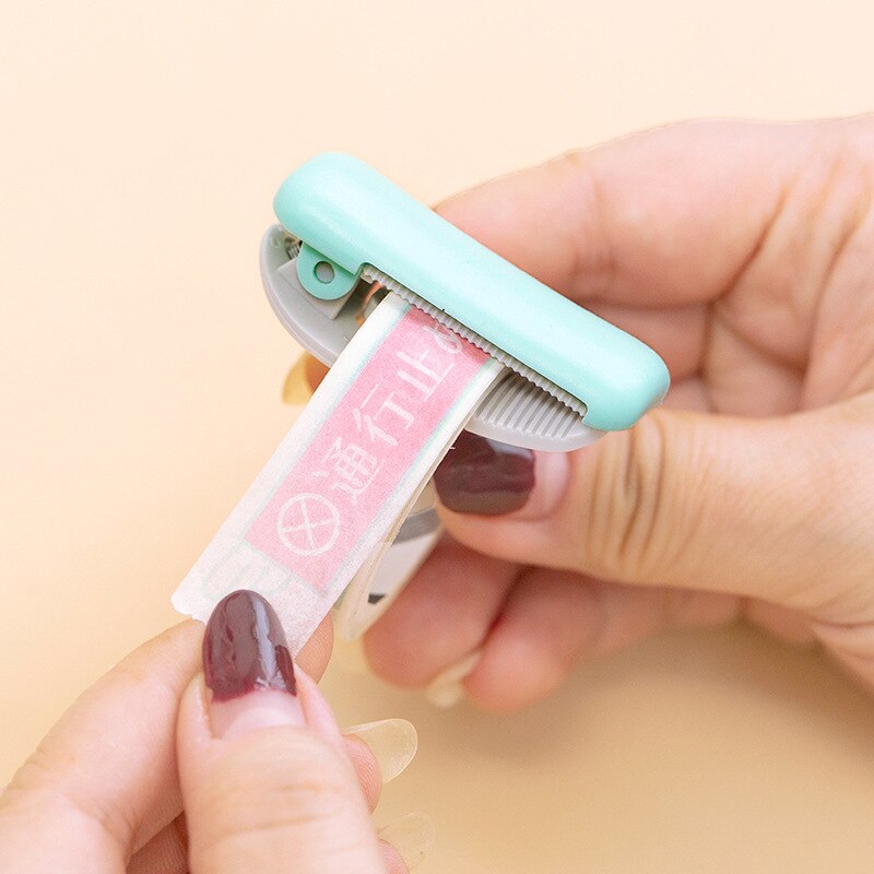 Macaron mini praktisk klæbebåndsdispenser kontor desktop tapeholder med tape cutter