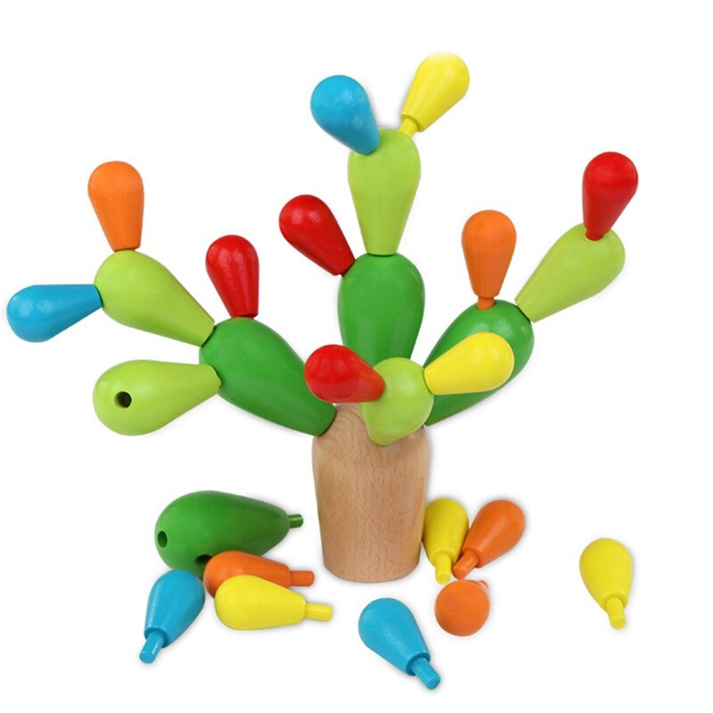 in legno di cactus di Costruzione Del Giocattolo impostato di Blocchi di Costruzione Giochi per Bambini per I Bambini Della Ragazza del Ragazzo Giocattoli Educativi FAI DA TE Creativo Giocattolo Di Legno per I Bambini