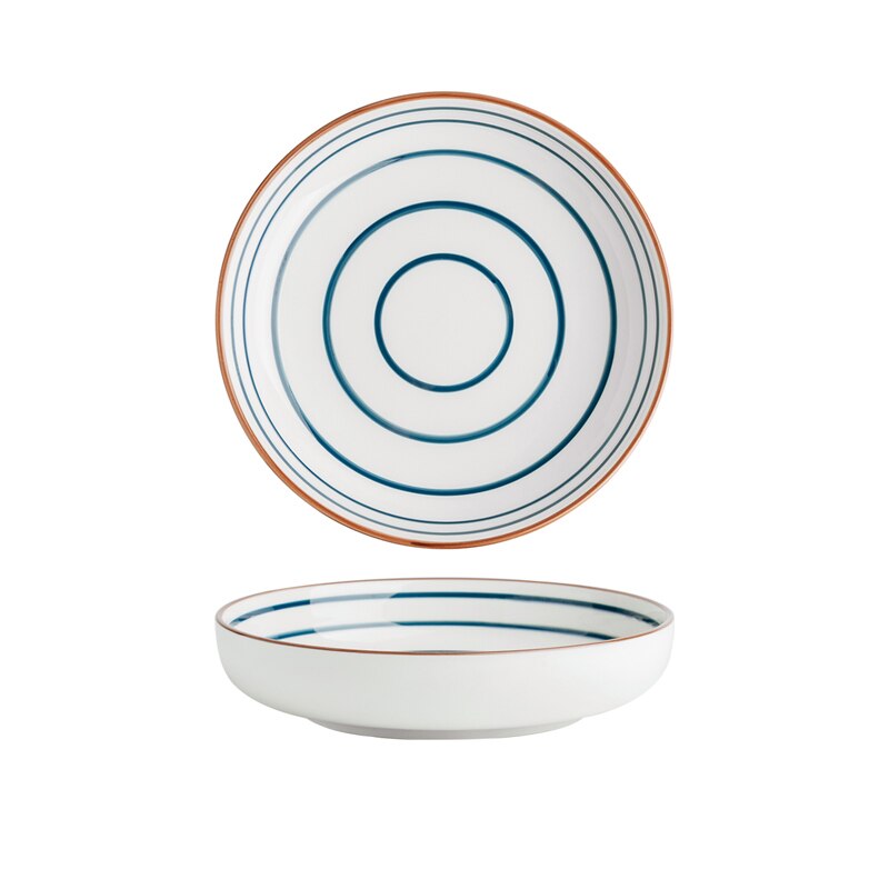 CHANSHOVA 8/10 inches Handmade ceramic bowl Personality Bowl Noodle salad plates Porcelain dining-plates Tableware G210: 4