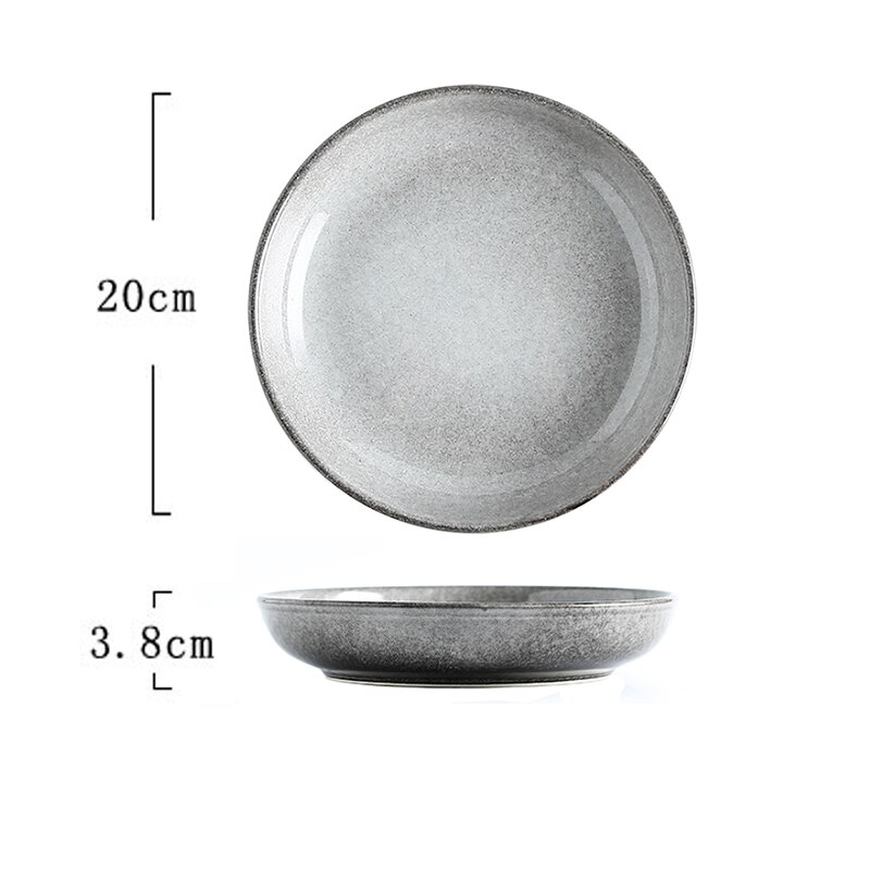 CHANSHOVA – four chinois traditionnel, grandes assiettes à salade en céramique, vaisselle ronde en porcelaine, plateau à Dessert H230: 3