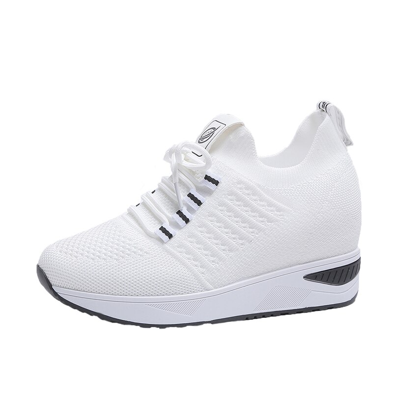 Women Swing Shoes Thick Sole Shoes Wedges Sneakers Female Outdoor Toning Sneakers Height Increasing Platform Shoes: White / 40