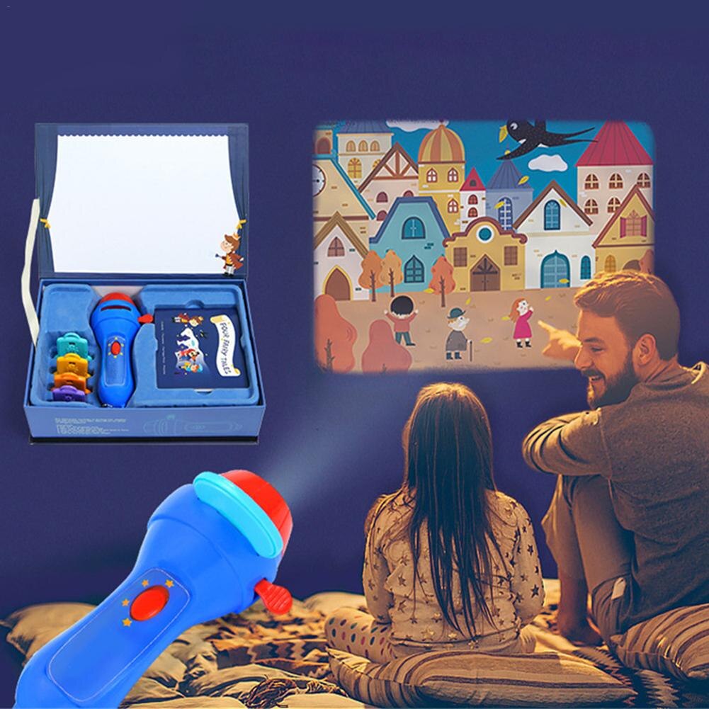 Mini Animatie Projector Educatief Licht-Up Speelgoed Theater Sprookje Projector Glow Speelgoed Kids Slapen Verhalen Voor Kinderen