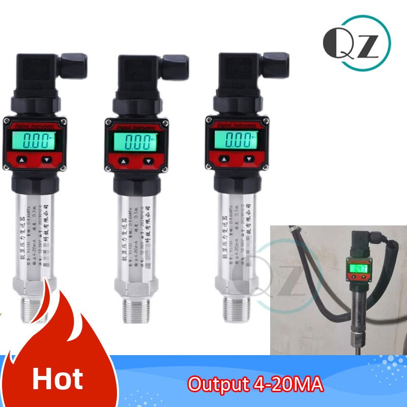 LCD Digital display pressure sensor Oil Gas Diffusion Silicon Digital Pressure Transmitter sensors Hydraulic 4-20MA M20X1.5 G1/2