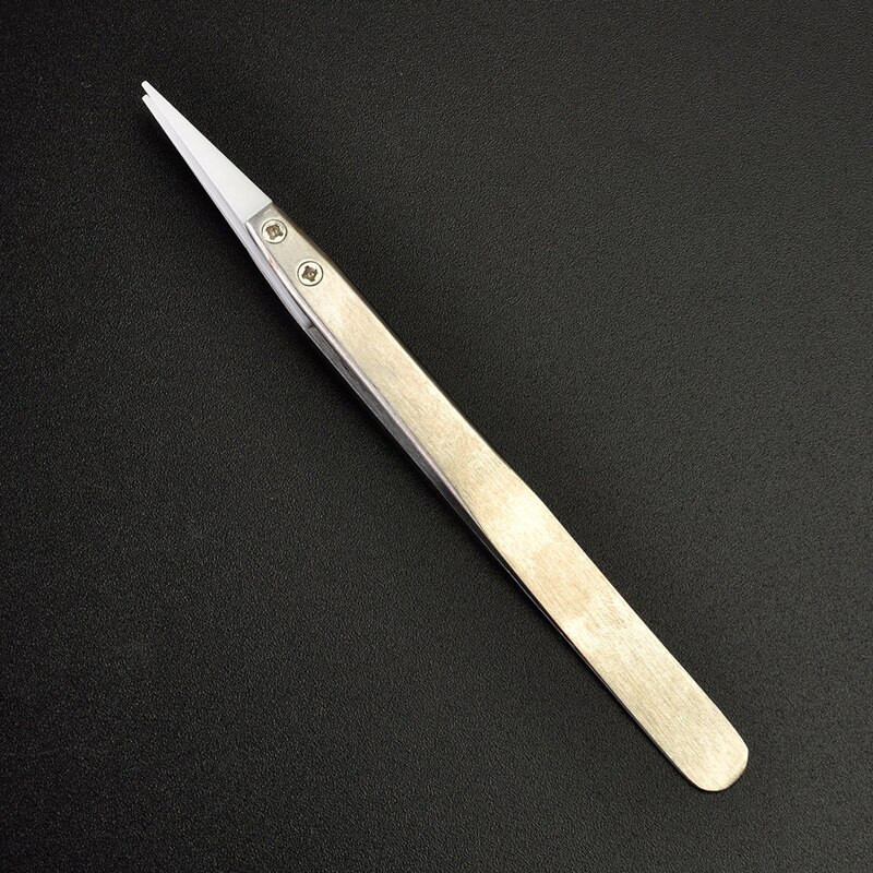 Pincettes en céramique de 12.5cm, pincettes à visée droite, outil à main, résistance aux hautes températures, outil de réparation de poignée en acier inoxydable
