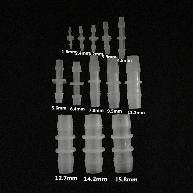 Raccordi per tubi flessibili per irrigazione da giardino con connettori diritti in plastica da 5 pz/pacco 1.6mm-15.8mm