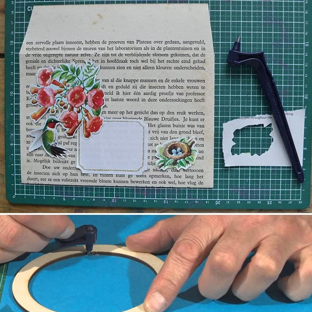 Herramienta de tallado de papel con cabeza giratoria de 360 grados, pluma de grabado DIY para álbum de recortes, cuchillo de tallado, hojas, herramienta de tallado de madera