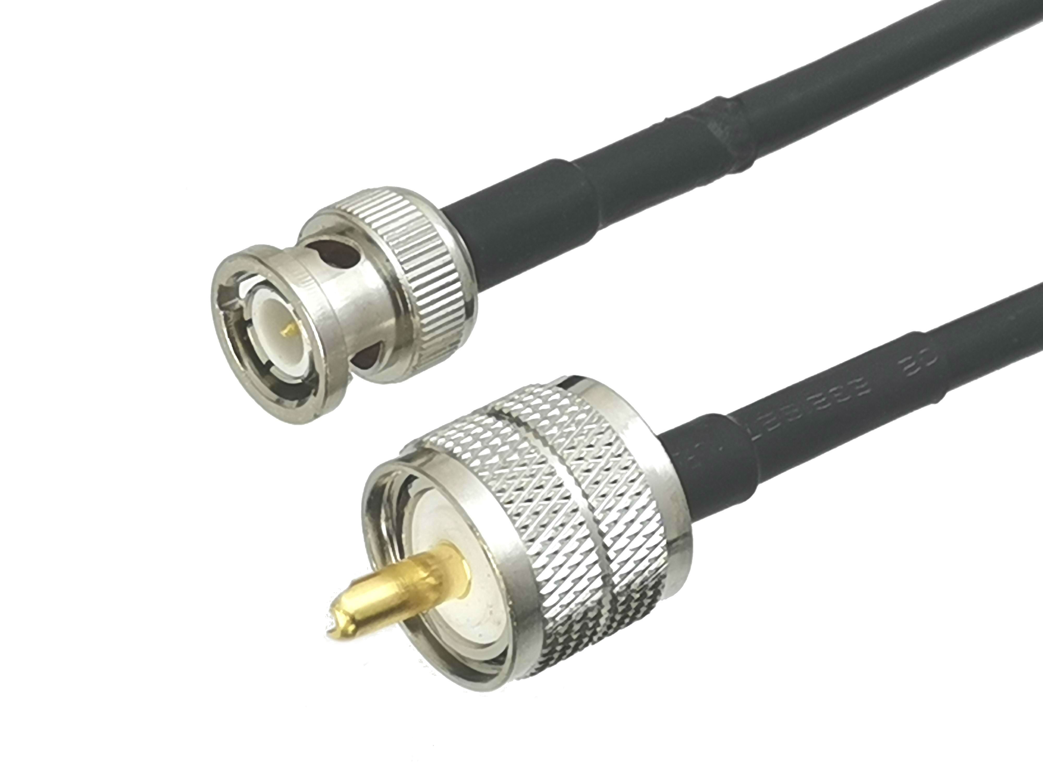 1Pcs RG58 UHF PL259 Male Plug to BNC Male Plug Connector RF Coaxial Jumper Pigtail Cable For Radio Antenna 6inch~40M