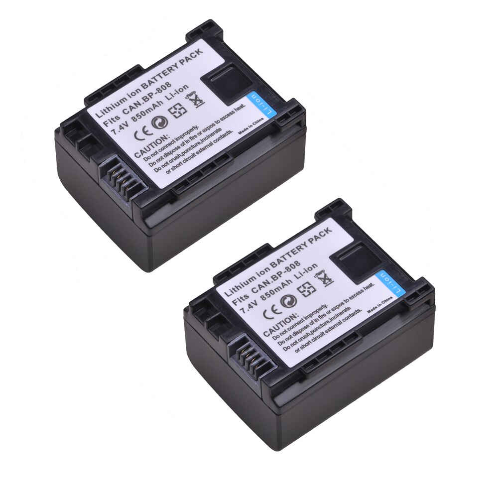 850mAh BP-808 BP-809 BP 808 BP809 Battery for Canon FS200 FS21 FS22 FS100 FS11 HF200 HF20 HFS10 HG31 HF20 HF100 HF100E HG20 HG21: 2 Batteries