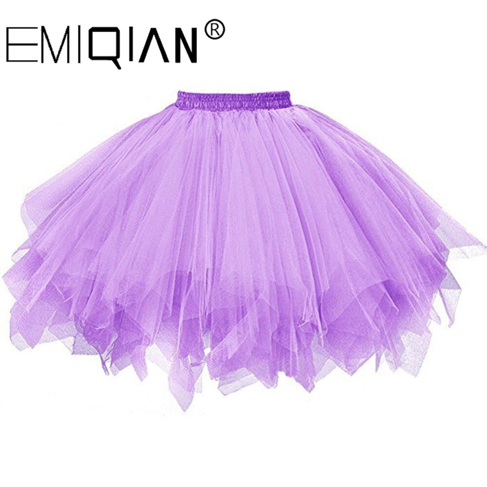 Korte Petticoat Tule Rokken Vrouwen Elastische Stretch Lagen Zomer Volwassen Tutu Rok Onderrok: Paars