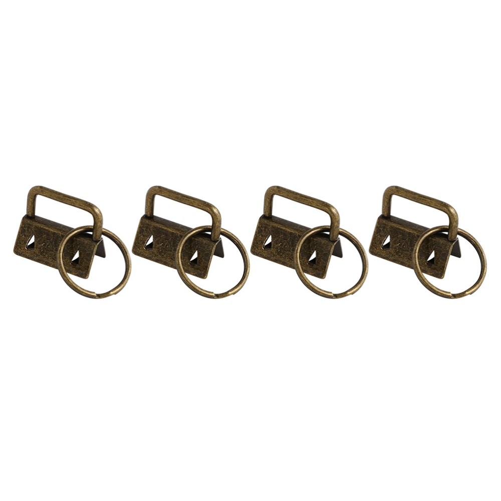 50Pcs DIY Fabric Hardware Key Chain Fob Wristlet Hardware with Key Ring for Lanyard Luggage Strap Accessories（25mm, Silver): Picture 1