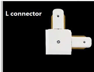 10 stks/partij led Track light rail voor 2 lijn, 150/200 cm aluminium wit en zwart lead rail met connectoren, plafond/wall mounted: L Connector / black