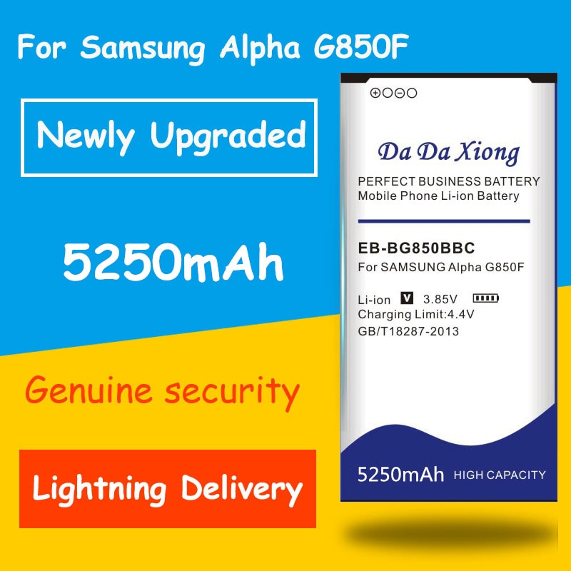 5250mAh EB-BG850BBC Li-Ion Telefoon Batterij voor Samsung Galaxy Alpha G850F G8508S G8509V G850 G8508 G850T G850V G850M