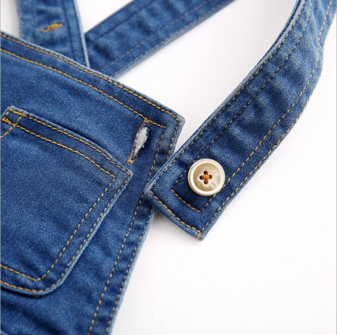 Exactfz babyjongens denim overalls baby's slabbetjes broeken jeans kleding bebe denim jumpsuits kinderen bretels broeken