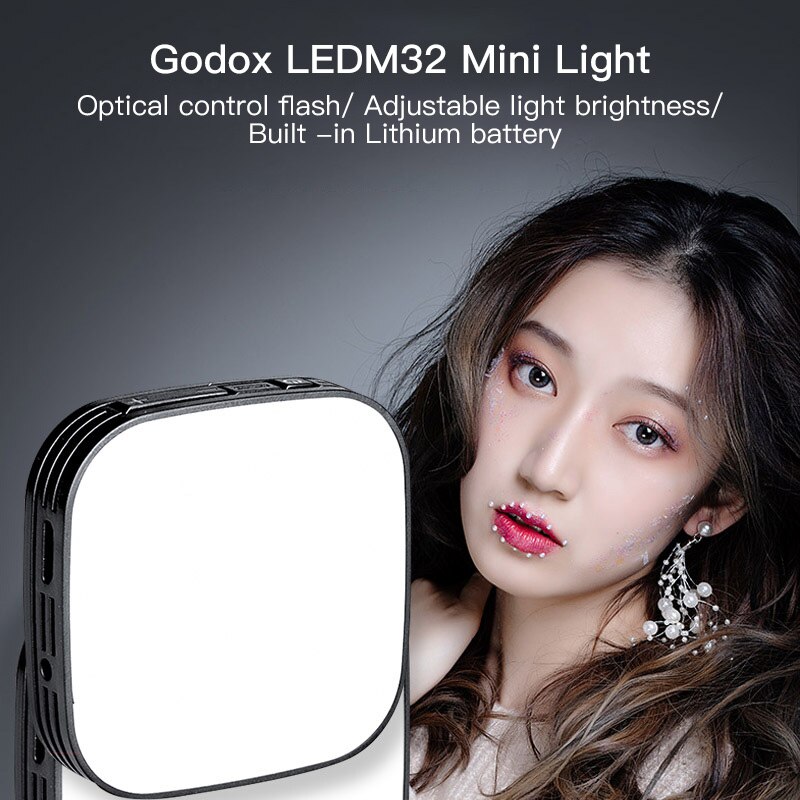 Godox LEDM150 LEDM32 MobilePhone LED Video Light with built-in Rechargeable Battery Adjustable Brightness for Photography