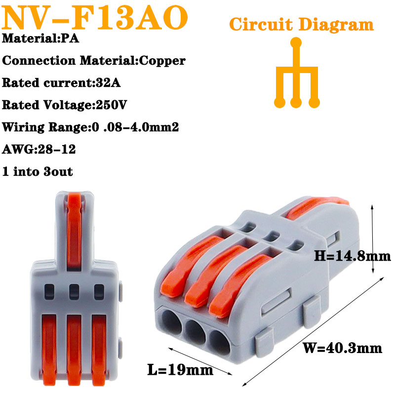 1 in multiple out Quick Wiring Connector Universal Splitter wiring cable Push-in Can Combined Butt Home Terminal Block SPL 222: Lavender / Under 5Pcs